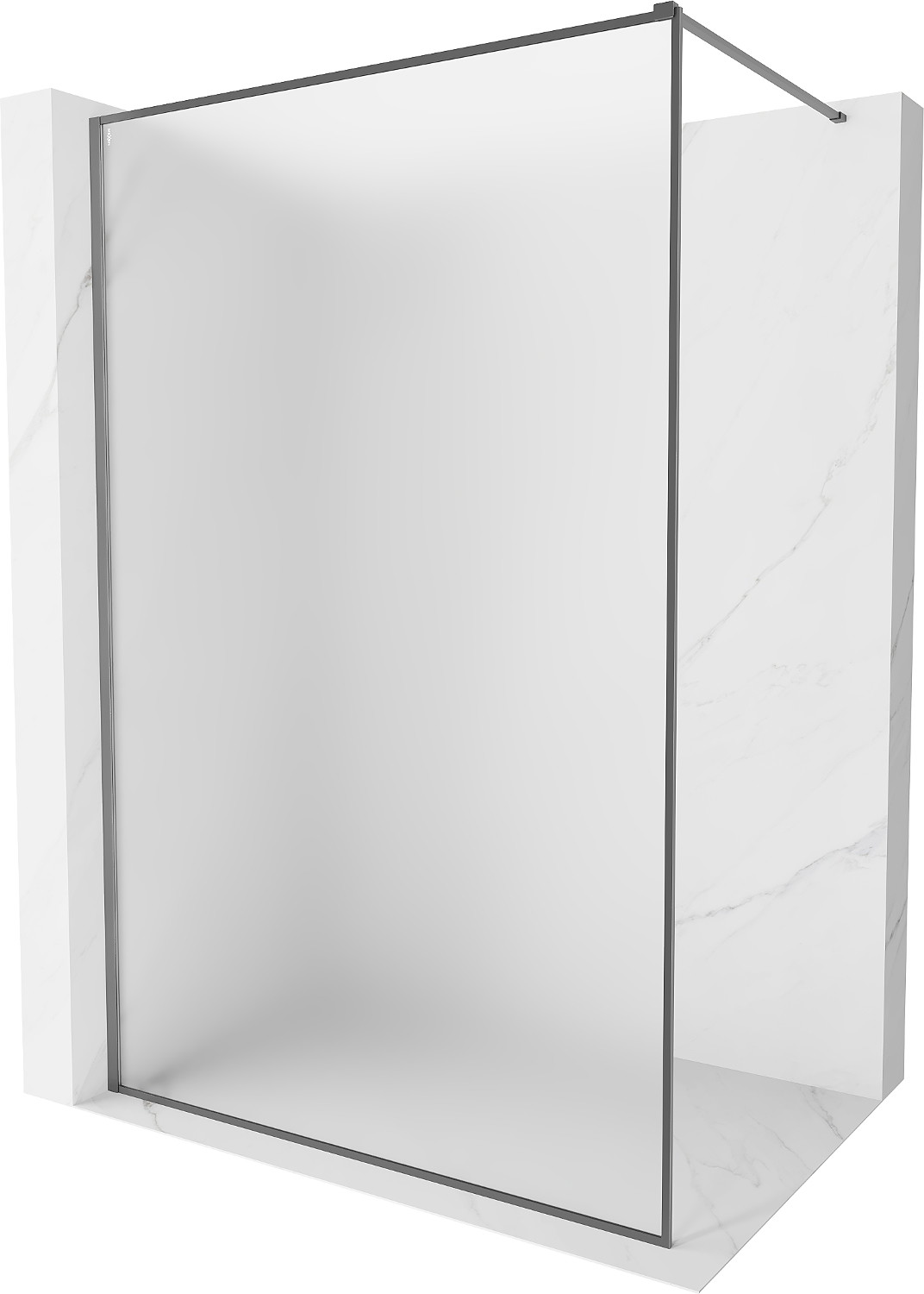 Mexen Kioto-F ścianka prysznicowa Walk-in z ramką 140 x 202 cm, szron 8 mm, gun metal - 800-140-104-95-30